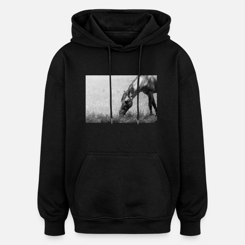le cheval - Sweat à capuche oversize unisexe - noir