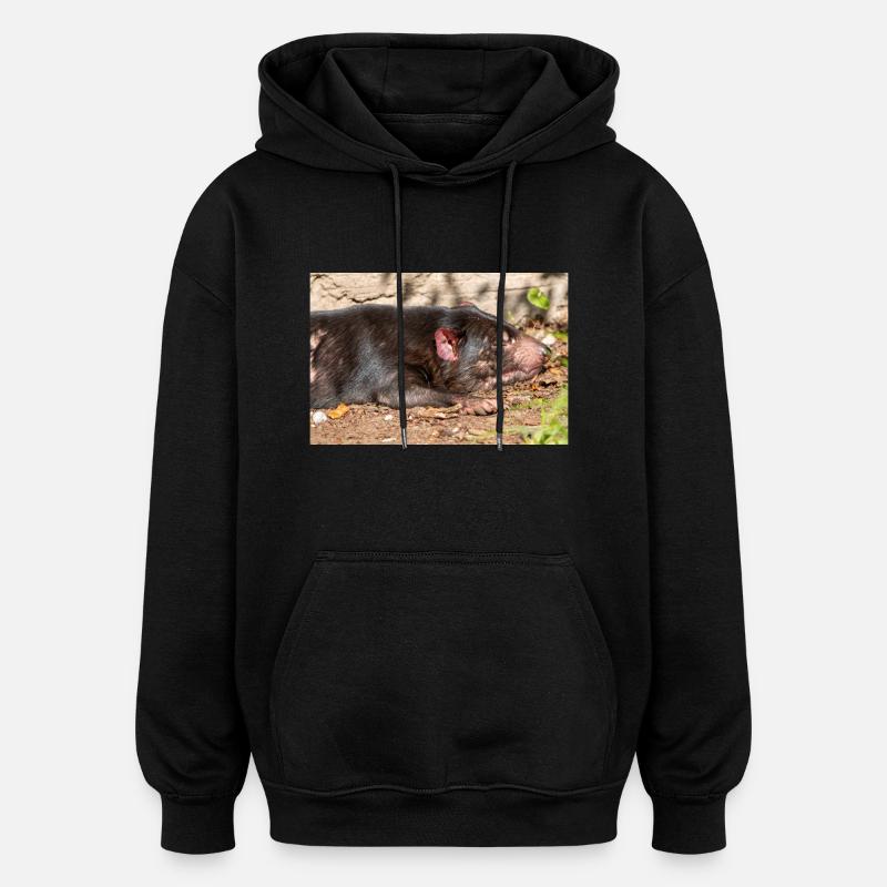 Tasmanian Devil (in german Beutelteufel) - Oversized Unisex Hoodie - black
