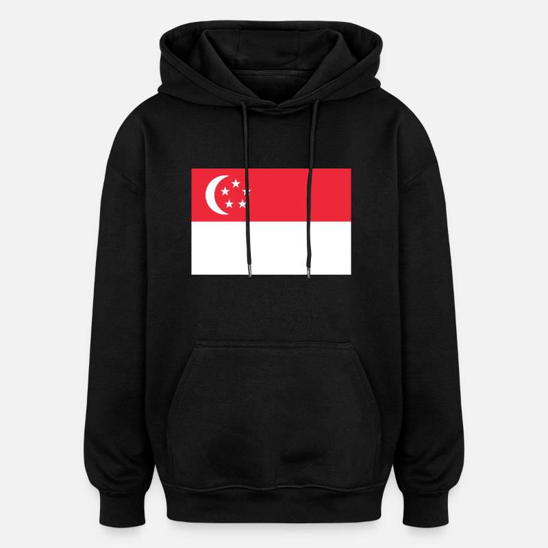 Singapour - Sweat à capuche oversize unisexe - noir