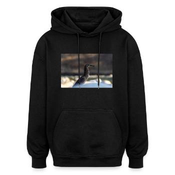 The Heron - Oversized Unisex Hoodie - black - Front - Noah (186cm)