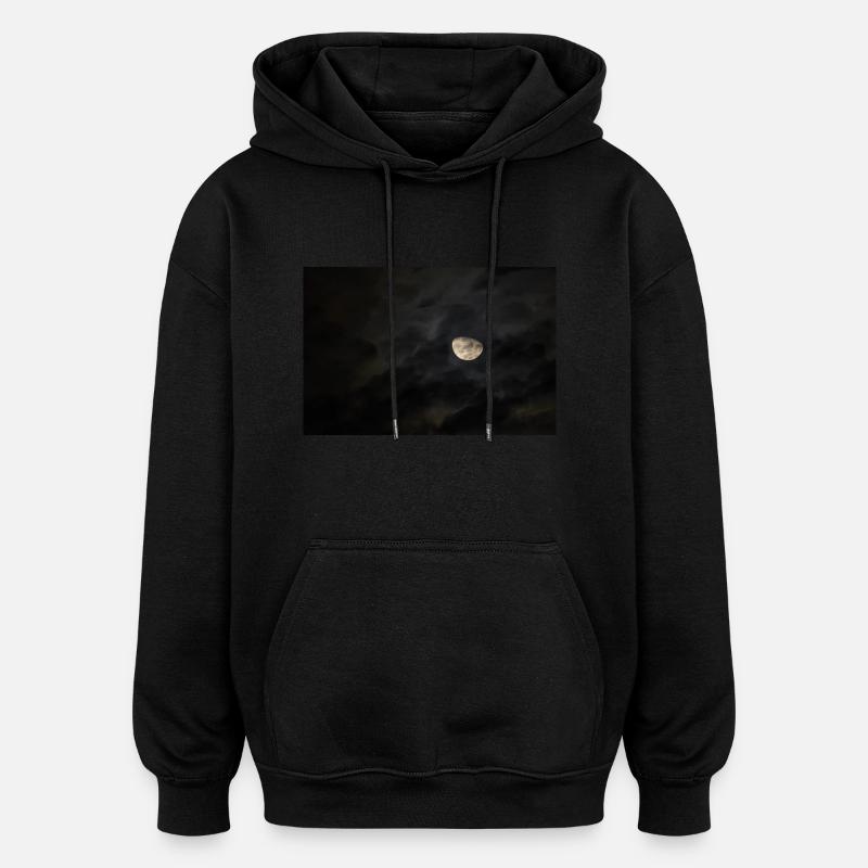 la lune - Sweat à capuche oversize unisexe - noir