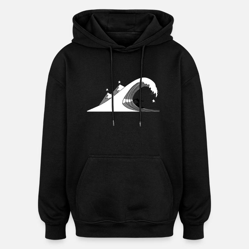 Sternen-Surfen - Oversized Unisex Hoodie - Schwarz