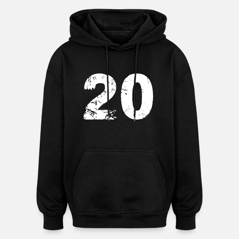 20 - Sweat à capuche oversize unisexe - noir