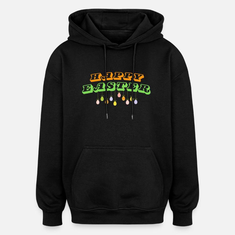 Joyeuses Pâques ! - Sweat à capuche oversize unisexe - noir