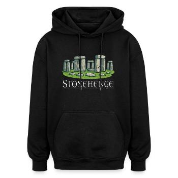 Stonehenge - Oversized Unisex Hoodie - Schwarz - Vorne - Noah (186cm)