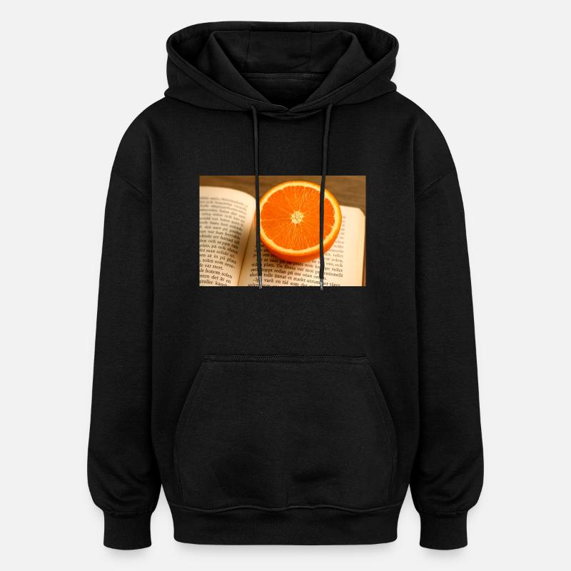 Beech and orange - Oversized Unisex Hoodie - black