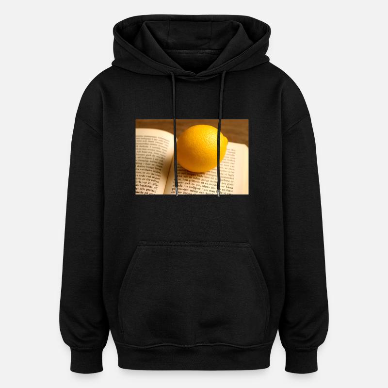 Hêtre et citron - Sweat à capuche oversize unisexe - noir