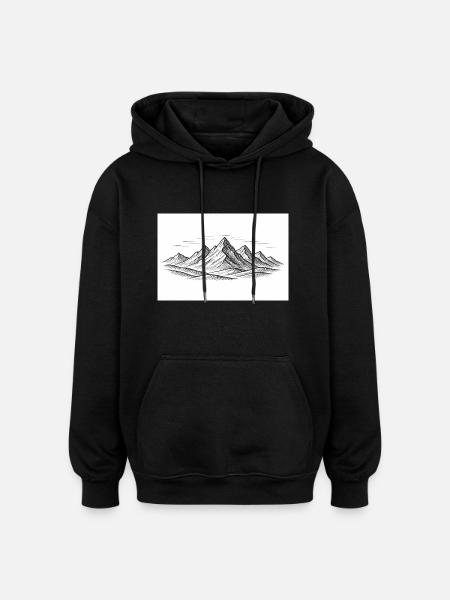 Bergpanorama - Oversized Unisex Hoodie - Schwarz