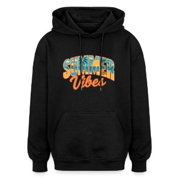 Urlaub am Meer | Sommerliche Atmosphäre | Muschel - Oversized Unisex Hoodie - Schwarz - Vorne - Noah (186cm)