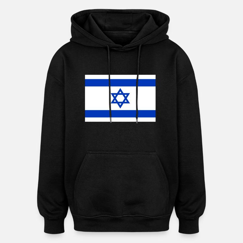 Drapeau d’Israël - Sweat à capuche oversize unisexe - noir
