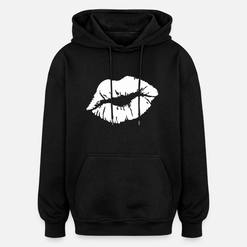 baiser - Sweat à capuche oversize unisexe - noir