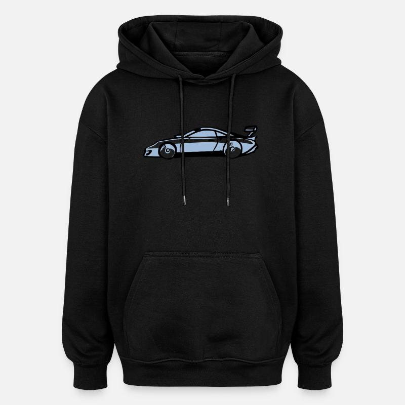 Voiture de sport - Sweat à capuche oversize unisexe - noir