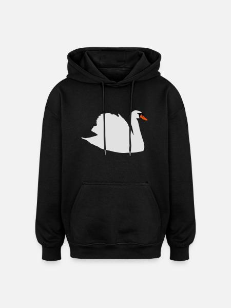 schwan - Oversized Unisex Hoodie - Schwarz