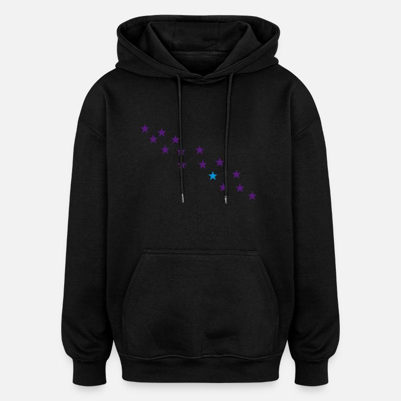 falling stars - Sweat à capuche oversize unisexe - noir