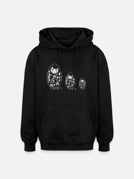 Matroschka Figuren - Oversized Unisex Hoodie - Schwarz