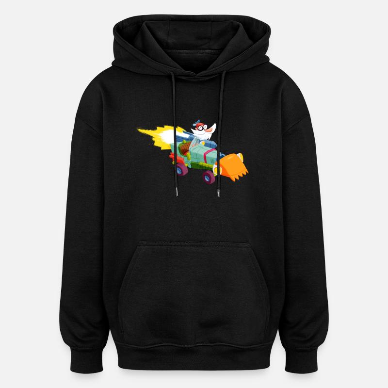 ProfPoff - Sweat à capuche oversize unisexe - noir