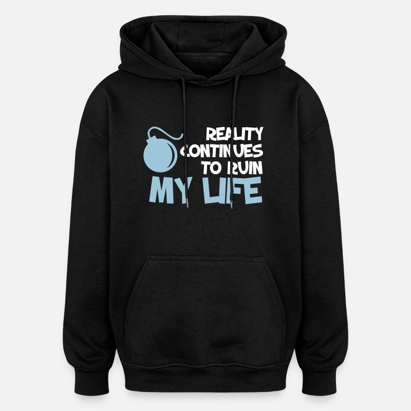 Citations drôles. Citation. Humour. cadeau - Sweat à capuche oversize unisexe - noir