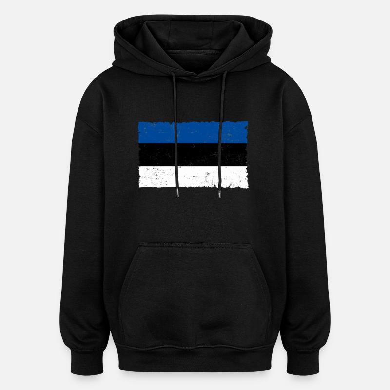 Estonie - Sweat à capuche oversize unisexe - noir