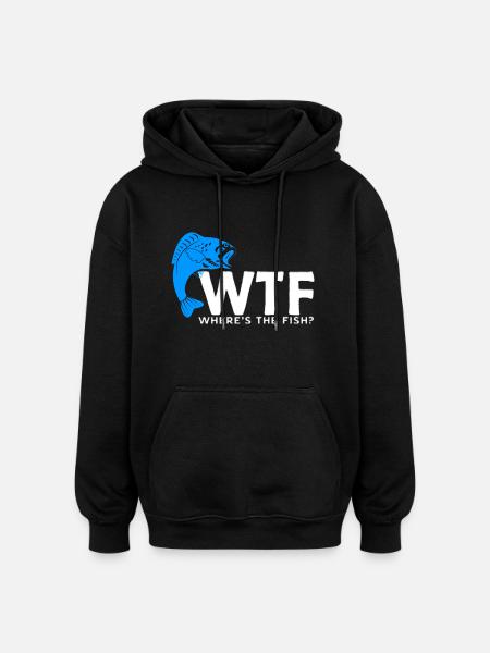 Fisch Fischen - Oversized Unisex Hoodie - Schwarz