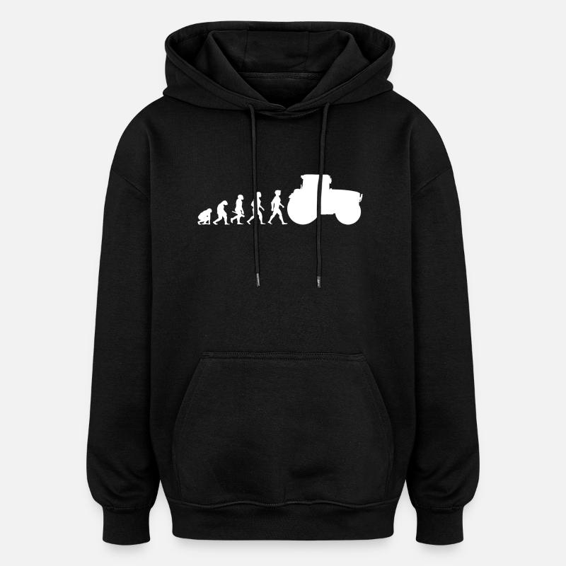 Evolution tracteur tracteur tracteurs - Sweat à capuche oversize unisexe - noir