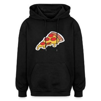 Pizza pizza - Sweat à capuche oversize unisexe - noir - Devant - Noah (186cm)