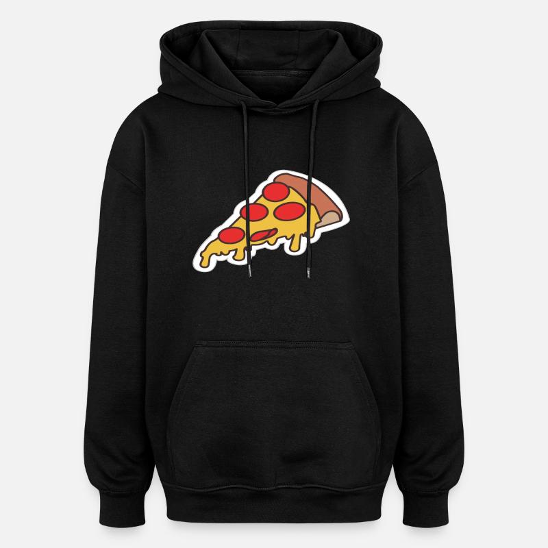Pizza pizza piece - Oversized Unisex Hoodie - black