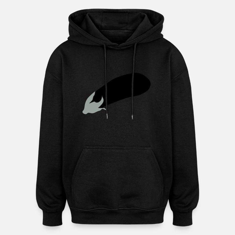 Aubergine - Oversized Unisex Hoodie - Schwarz