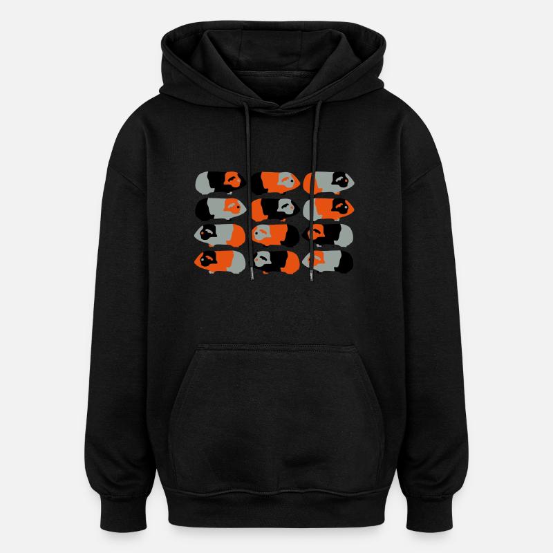guinea pigs v - Oversized Unisex Hoodie - black