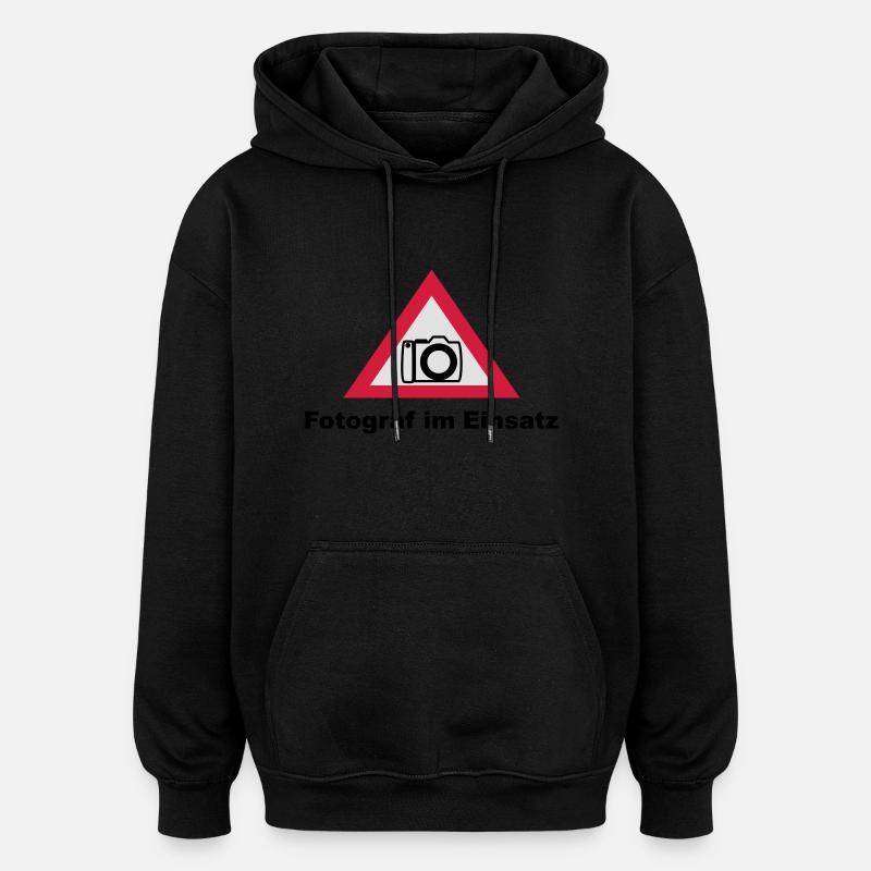 Fotograf im Einsatz - Oversized Unisex Hoodie - Schwarz