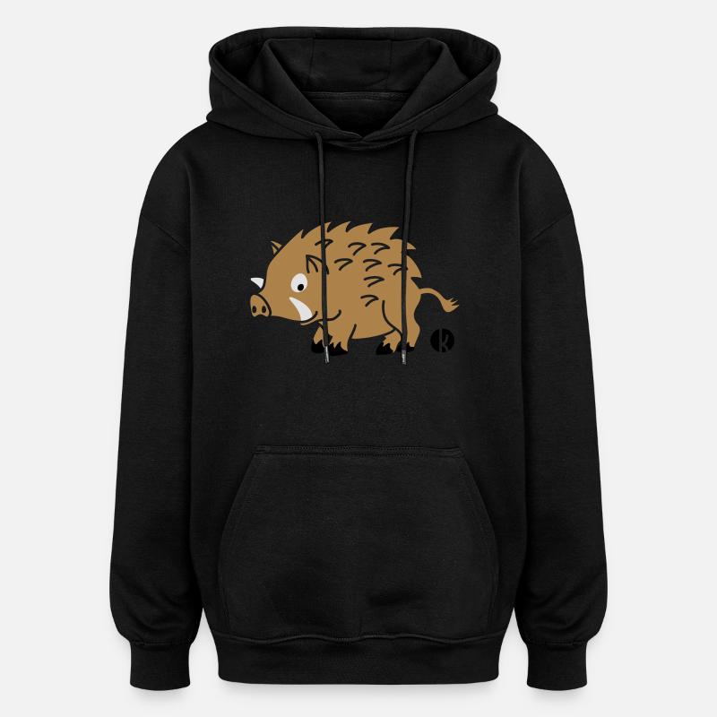 Wildschwein (c2) - Oversized Unisex Hoodie - black