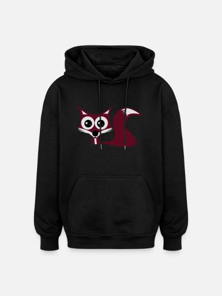 Fuchs - Oversized Unisex Hoodie - Schwarz