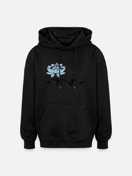 blume - Oversized Unisex Hoodie - Schwarz