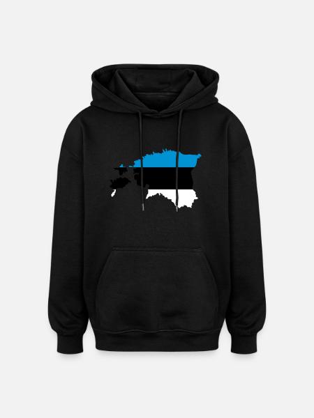 Estland - Oversized Unisex Hoodie - Schwarz