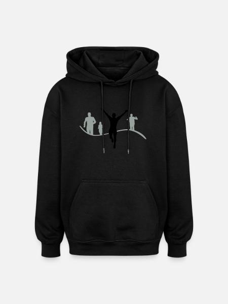 Joggen Gruppe - Oversized Unisex Hoodie - Schwarz