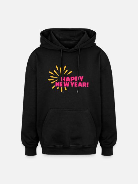 Happy New Year - Oversized Unisex Hoodie - Schwarz