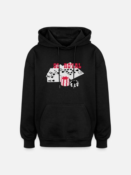 Royal Flush GO ROYAL - Oversized Unisex Hoodie - Schwarz
