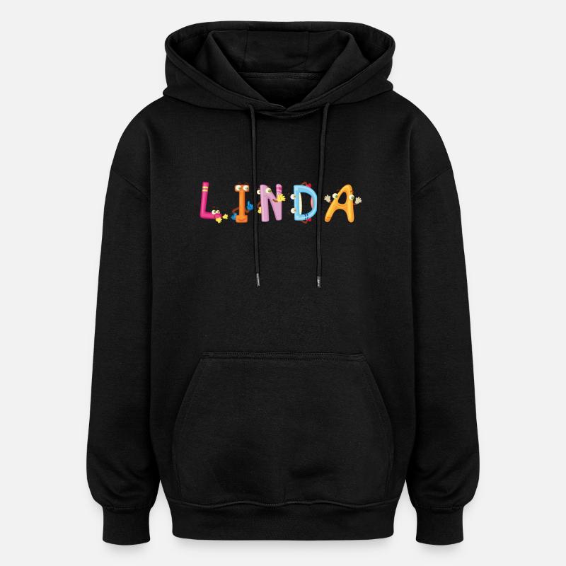 Linda - Oversized Unisex Hoodie - Schwarz
