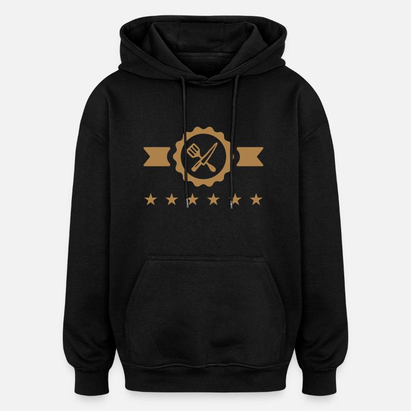 Cuisinier / Cuisine / Barbecue / Cuisinière - Sweat à capuche oversize unisexe - noir