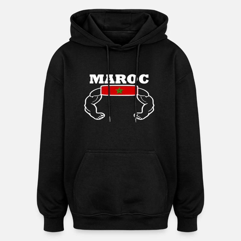 Maroc - Sweat à capuche oversize unisexe - noir