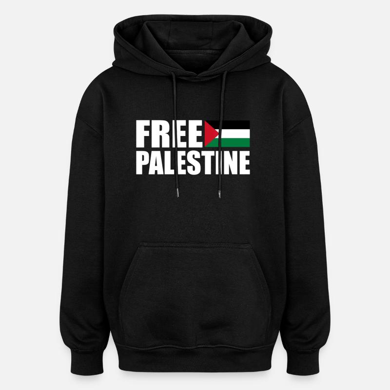 Free palestine - Sweat à capuche oversize unisexe - noir