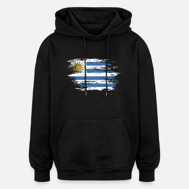 Bandera de Uruguay utilizada - Sudadera con capucha oversize unisex - negro