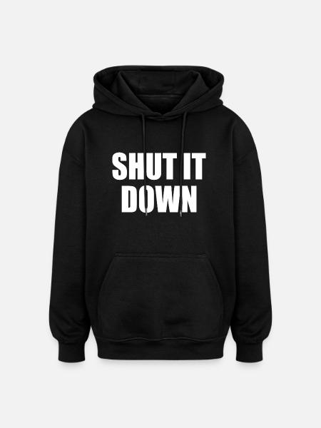 shut it down - Oversized Unisex Hoodie - black