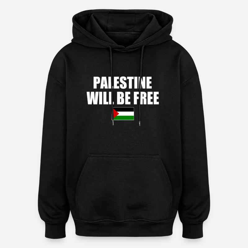 palestine will be free - Sweat à capuche oversize unisexe - noir