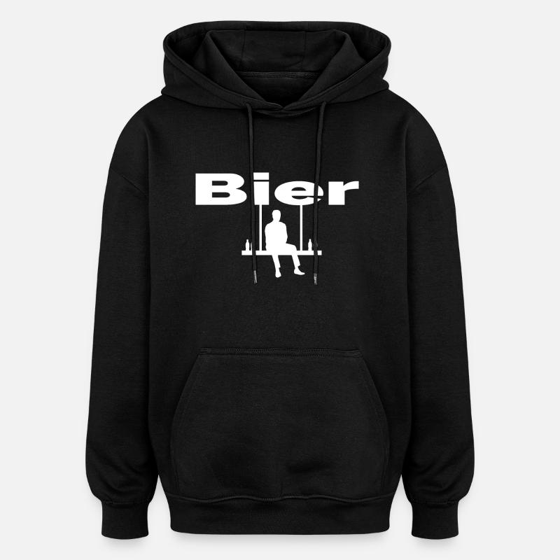 Bier - Oversized Unisex Hoodie - Schwarz