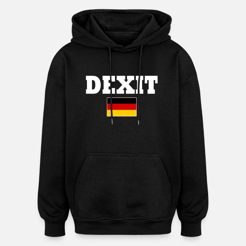 Dexit - Sweat à capuche oversize unisexe - noir