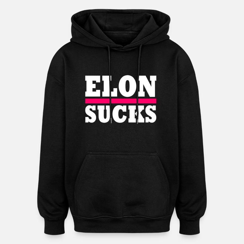 Elon sucks - Sweat à capuche oversize unisexe - noir