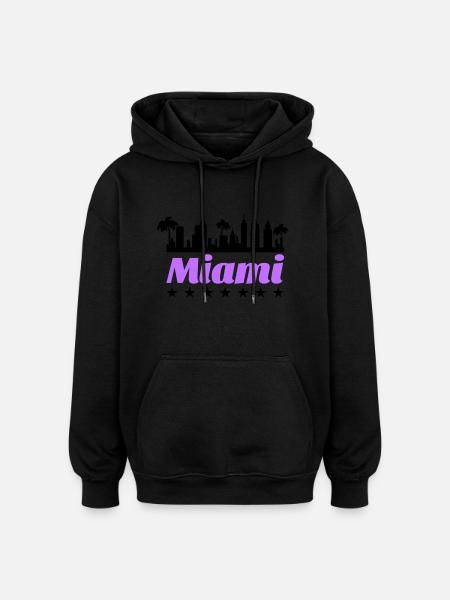 Miami - Oversized Unisex Hoodie - black