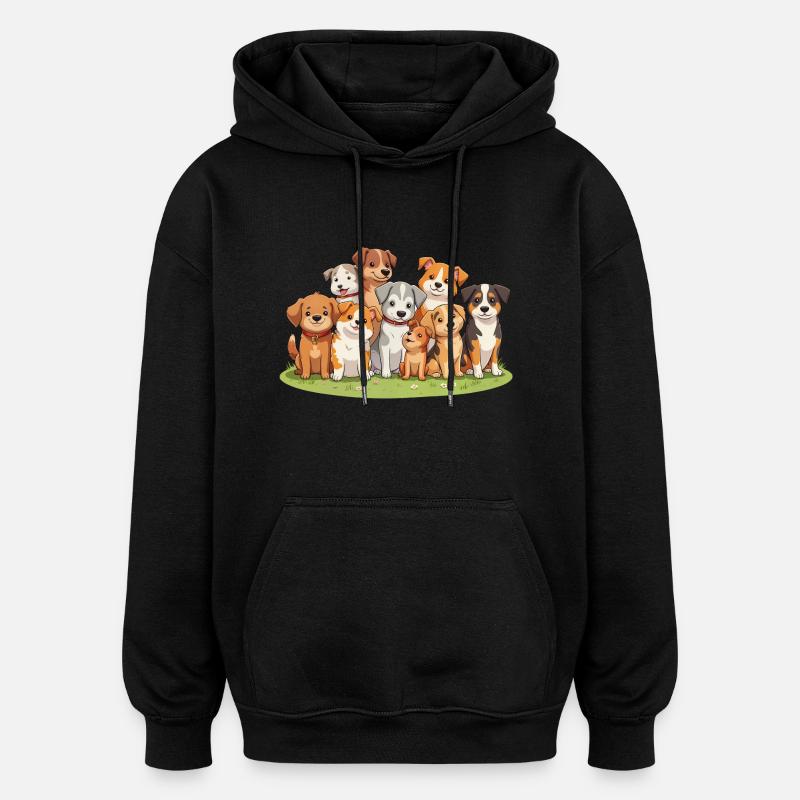 Une meute de chiens - Sweat à capuche oversize unisexe - noir