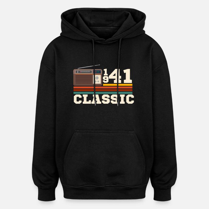 Anniversaire 1941 retro classic - Sweat à capuche oversize unisexe - noir