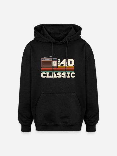 Anniversary 1940 retro classic - Oversized Unisex Hoodie - black